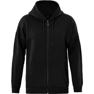 Fermuarlı Kapüşonlu Oversize Sweatshirt - Siyah