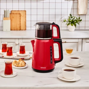 Mega Tea 1501 Cam Çay Makinesi Cherry Red 1500 W