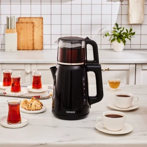 Mega Tea 1501 Cam Çay Makinesi Black 1500 W