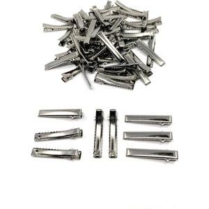 100 Adet 5.5 Cm Gümüş Renk Metal Pens Toka  Timsah Toka Kadın Toka