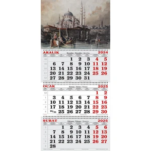 GENC DIJITAL BASKI 2025 Yılı Gemici Takvimi-Thomas Allom Camii Gravürü 1838