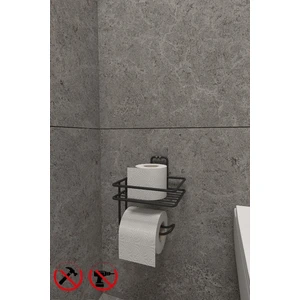 Güçlü Yapışkanlı Yedek Raflı Tuvalet Kağıdı Askılığı Banyo Düzenleyici Tuvalet Kağıtlığı