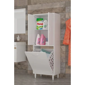 Azzuri Furnıture Infinity Kirli Çamaşır Sepetli Banyo Kiler Oyuncak Çok Amaçlı Dolap AZR-1010