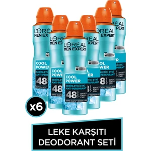 L'Oréal Paris 6'lı Men Expert Cool Power Anti - Perspirant Deodorant 150 ml Seti
