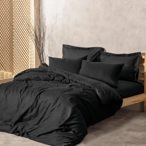 Panemo Plaıd Reaktif Nevresim Takımı - Siyah