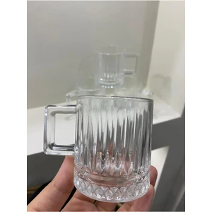 Mirayyhome Lüx Elysia Model Muadili Çay ve Kahve Kupası 190 cc Cam Kupa Kulplu Bardak 4 Adet
