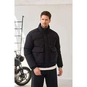 Erkek Torba Cepli Mont Siyah - 3821DNGR