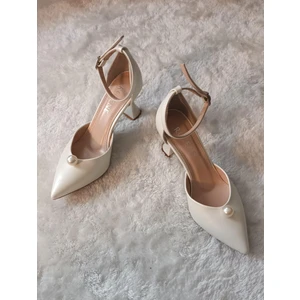 Earl Inci Toka ve Bant Detaylı Stiletto 8cm Gelin Ayakkabısı