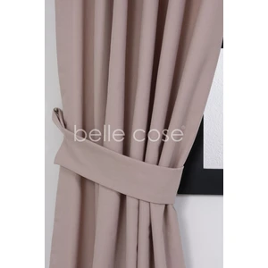 Belle Cose Keten Görünümlü Bohem Tarz Fon Perde Pilesiz Dikim Pembe