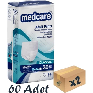Classic Emici Külot - Yetişkin Hasta Bezi - 5,5 Damla - Medium Beden - 30'lu Paket x 2 adet