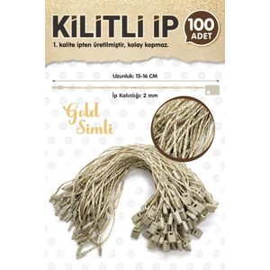 Tuğset Etiket Kilitli Asmalı Etiket Bağlama İpi 100 Adet