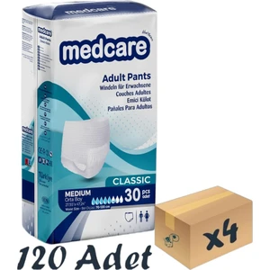 Classic Emici Külot - Yetişkin Hasta Bezi - 5,5 Damla - Medium Beden - 30'lu Paket x 4 Adet