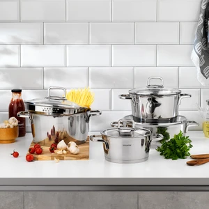 New Stahl Çelik Tencere Seti 8 Parça Inox