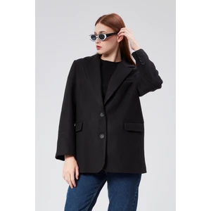 Kruvaze Yaka Regular Fit Kaşe Ceket