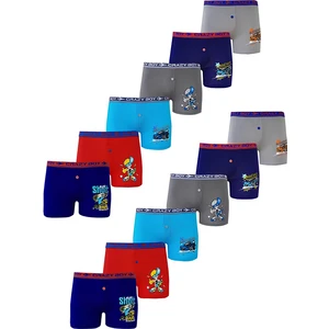 Dode Flora Tutku 0253 Erkek Çocuk Karışık Desenli Ekonomik 12 Li Paçalı Boxer