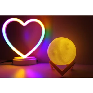 Işık Kasabası Neon Kalp Ve 3 D Led Küre