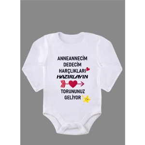 Outdoor One Uzun Kollu  Organik Pamuk Baskılı Bebek Body Çıtçıtlı Zıbın ZBN009
