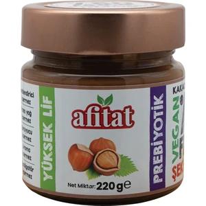 Afıtat Glutensız Seker Ilavesız Vegan Prebiyotik Kakaolu Fındık Kreması %50 Fındık 220GR