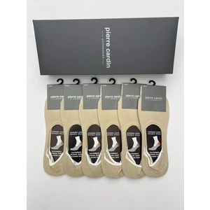 Pierre Cardin Pamuk 6'lı Erkek Slikon Bantlı Kaymaz Babet Çorap 400-PC Bej 400-6