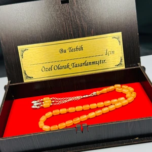 Hicaz Tesbih Özel Isimlikli Hediyelik Sıkma Kehribar Tesbih