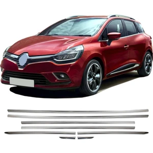 Renault Clio 4 Sw Uyumlu 2012-2018 Krom Cam Çıtası 8 Parça Paslanmaz Çelik
