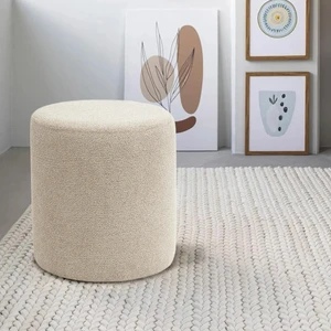 Lines Teddy Kumaş Sütlü Kahve Puf