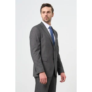 Gri Desenli Mono Yaka Astarlı 6 Drop Comfort Fit Rahat Kesim Takım Elbise 1001240178