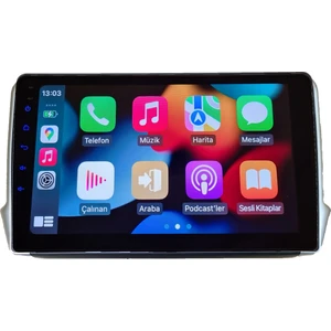 Peugeot 208 (2012-2020 Yıl) / Peugeot 2008(2013-2019)Multimedya Android Sürüm 13 Kablosuz Carplay Navigasyon 10.2 Inç 2G Ram + 32GB Hafıza Çerçeveli ve arka görüş kameralı