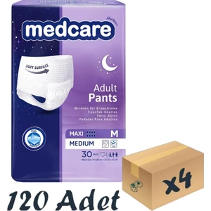 Maxi Emici Külot - Yetişkin Hasta Bezi - Medium Beden - 8 Damla - 30'lu Paket x 4 Adet