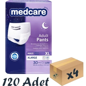 Maxi Emici Külot - Yetişkin Hasta Bezi - Xlarge Beden - 8 Damla - 30'lu Paket x 4 Adet