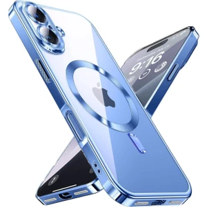 Apple iPhone 16 Plus Kılıf Kamera Lens Korumalı Renkli Magsafe Şarj Uyumlu Şeffaf Silikon