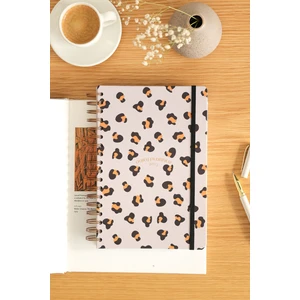Matt Notebook 2025 Yılı Günlük Spiralli Ajanda 16X24 cm - 12 Aylık Leopar
