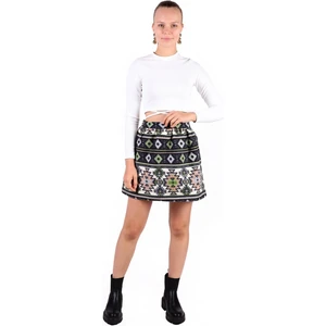 3027A Desenli Etek Siyah