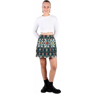 3027A Desenli Etek Zümrüt