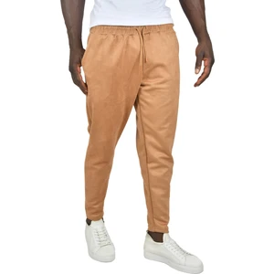 Beli Lastikli Bağcıklı Kırışmayan Süet Kumaş Rahat Kesim Dar Paça Spor Pantolon 2505556