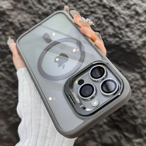 iPhone 11 Uyumlu Kılıf Klon Stantlı + Lens Korumalı Magsafe Kapak