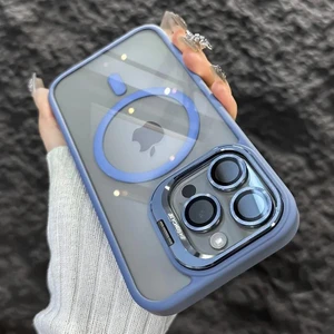 iPhone 11 Uyumlu Kılıf Klon Stantlı + Lens Korumalı Magsafe Kapak