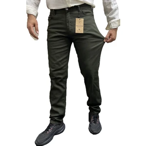 Haki Regular Fit Normal Kesim Pamuklu Kanvas Esnek Chino Pantolon