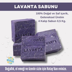 Saf Ve Doğal Içeriklerle Lavanta Sabunu  450 Gr (4 Kalıp)