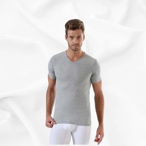 Erkek Basic Slim Fit %100 Pamuk V Yaka Tekli Kısa Kollu Atlet
