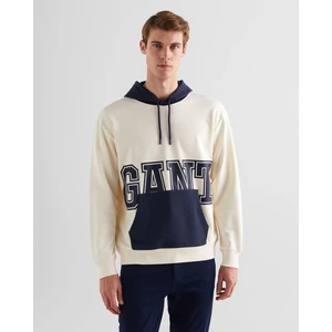 Erkek Krem Regular Fit Kapüşonlu Logolu Sweatshirt 2524341T.130