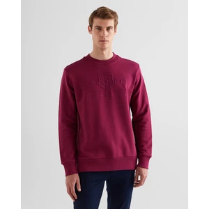 Erkek Bordo Regular Fit Bisiklet Yaka Logolu Sweatshirt 2036017.558