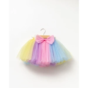 Kız Çocuk Renkli Astarlı Ponponlu Tütü Etek