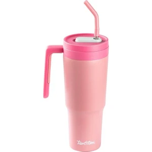 Pembe Pipetli Paslanmaz Çelik Termos Bardak 1.2l