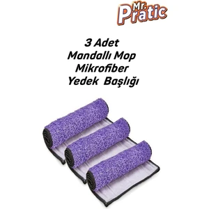 Mr Pratic 3 Adet Mandallı Moplara Uyumlu Yedek Mikrofiber Bez