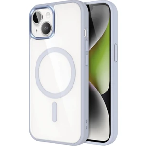 Case World Apple iPhone 13 Kapak Mag Safe Özellikli Metal Kamera Korumalı Arkası Şeffaf Silikon Kılıf - Gri