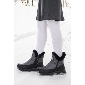 Kiko Kids Pamela Fermuarlı Kız Çocuk Kar Botu Füme