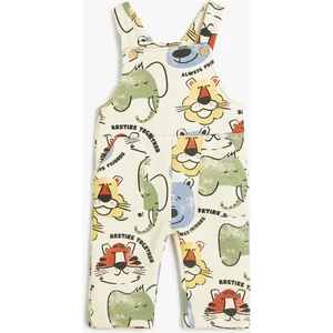 Askılı Uzun Tulum Salopet Hayvanlar Baskı Detaylı Şardonlu