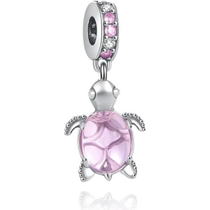 Pembe Deniz Kaplumbağası Charm | 925 Ayar Gümüş