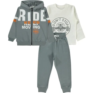 Civil Boys Erkek Çocuk 3'lü Eşofman Takımı 6-9 Yaş Gri